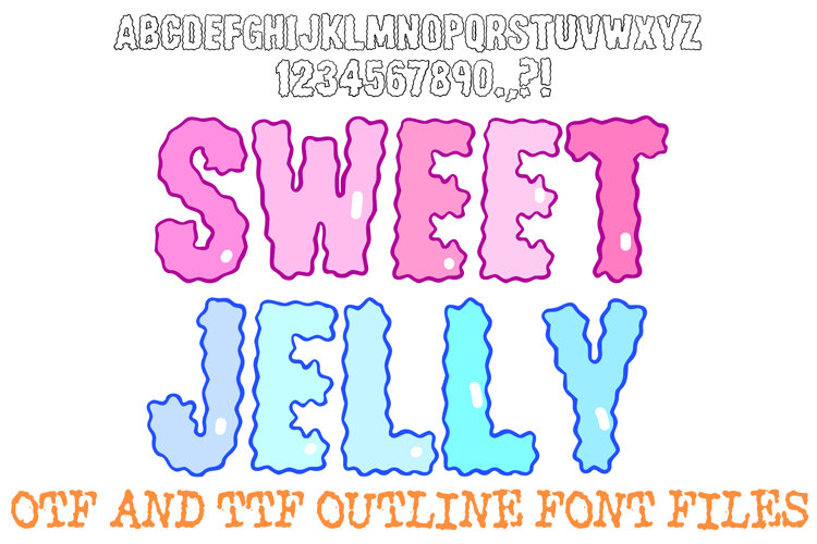 Sweet Jelly ABC Font  Alphabet OTF TTF Wobbly Illustration by Squeeb Creative