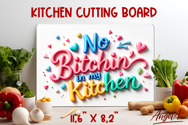 Kitchen glass cutting board sublimation funny quote