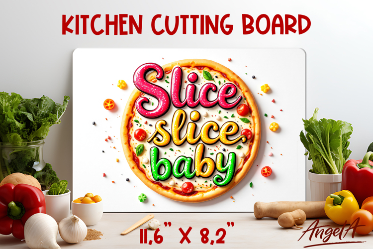 Kitchen glass cutting board sublimation quote Pizza slice