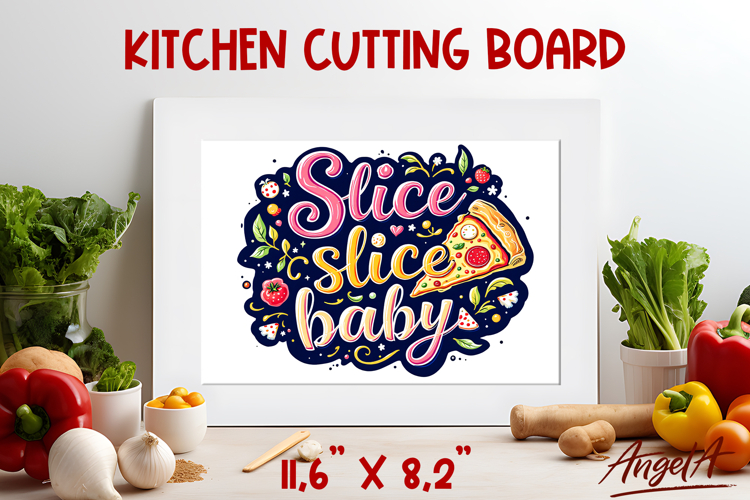 Kitchen glass cutting board sublimation quote Pizza slice