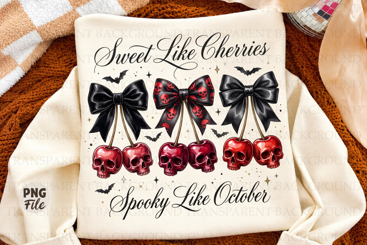 Sweet Like Cherries Spooky Like October,Spooky Cherry Hallow example image 1