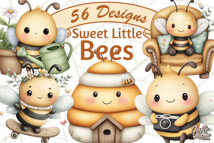 Cute Bee Clipart, Honey Bee PNG, Cute Animal Insect Png