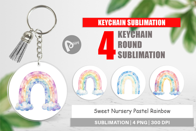 Nursery Pastel Rainbow Keychain