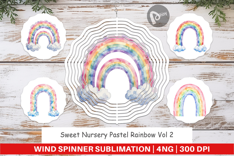Nursery Pastel Rainbow Wind Spinner