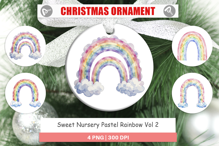 Nursery Pastel Rainbow Ornament