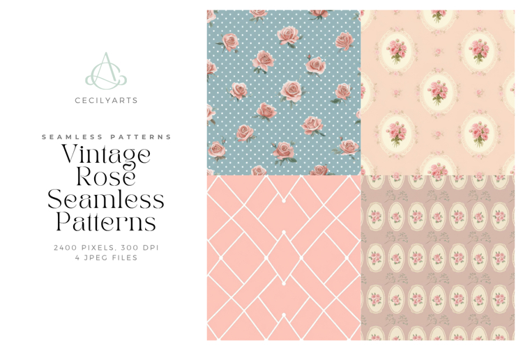 Vintage Rose Seamless Patterns