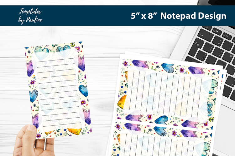 Sweet printable notepad template, Digital memo pad