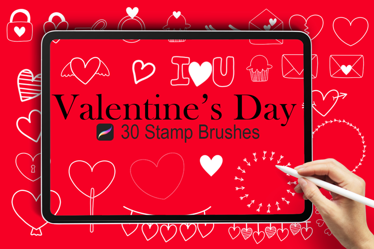 Sweet Romantic Stamps for Procreate | Valentines Day