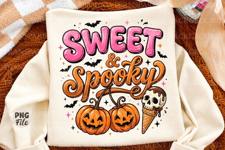 Sweet & Spooky Halloween Ice Cream Png, Cute Jack O Lantern
