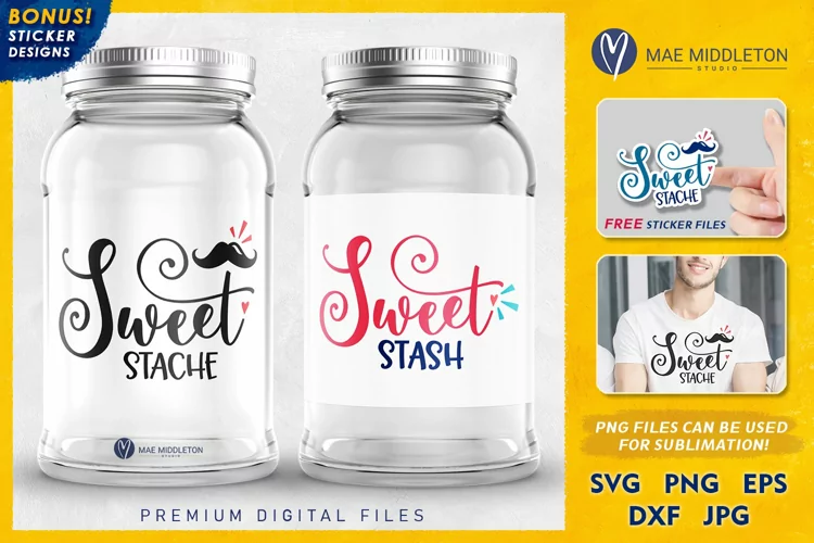 Jar Labels | Moustache SVG