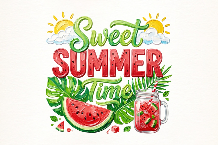 Sweet Summer Time Watermelon PNG