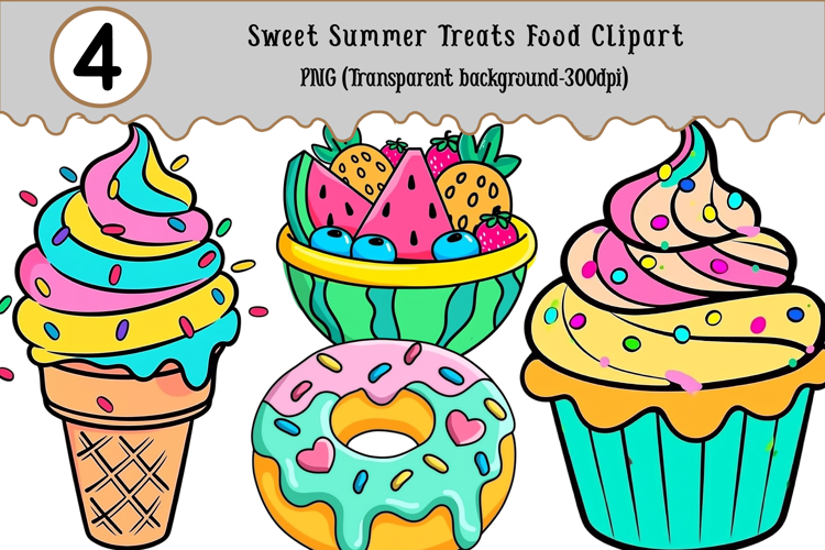 Sweet Summer Treats Food Clipart example image 1