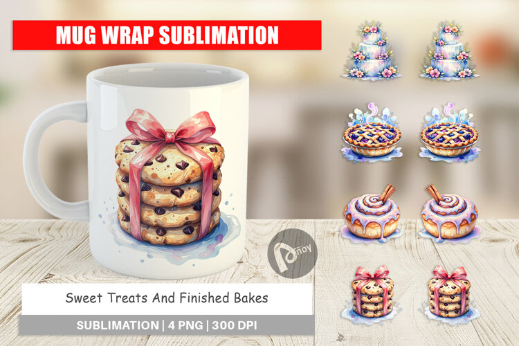 Sweet Cakes & Pies Mug Wrap example image 1