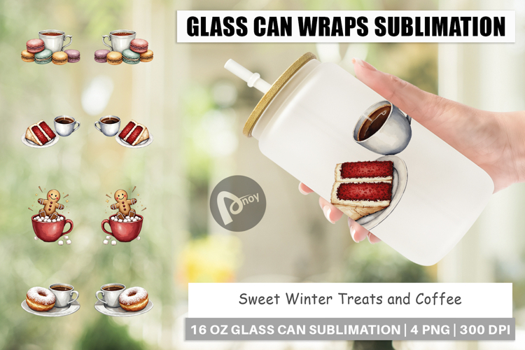 Winter Treats Coffee Glass Can