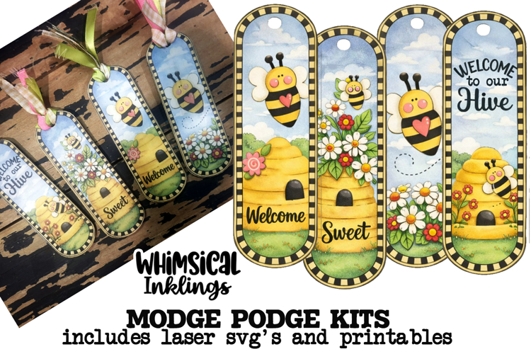 Sweet bee Bookmarks Modge Podge SVGs and Printables