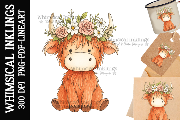 Sweet Bessie-Cow Sublimation Clipart