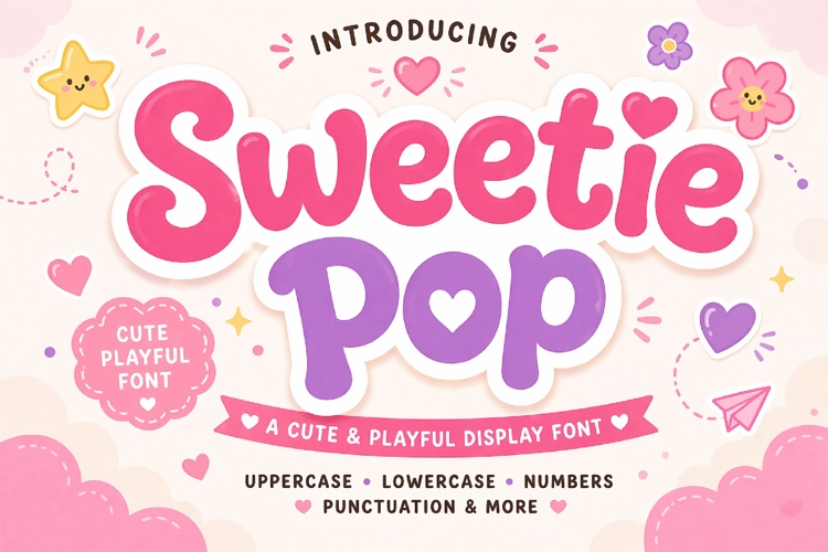 Sweetie Pop - Cute Playful Display Font