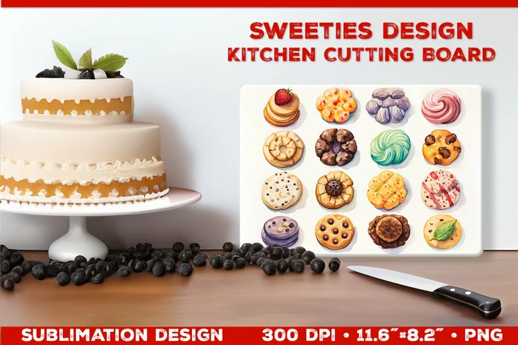 Sweeties Kitchen Cutting Board Sublimation design