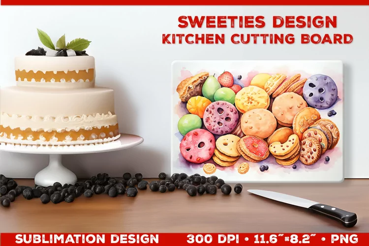 Sweeties Kitchen Cutting Board Sublimation design