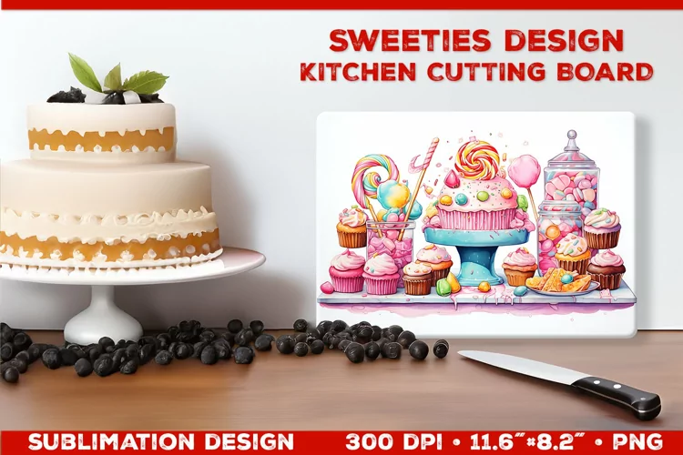 Sweeties Kitchen Cutting Board Sublimation design