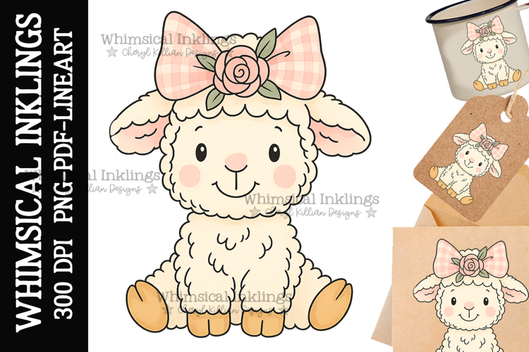 Sweet Little Lamb Sublimation Clipart
