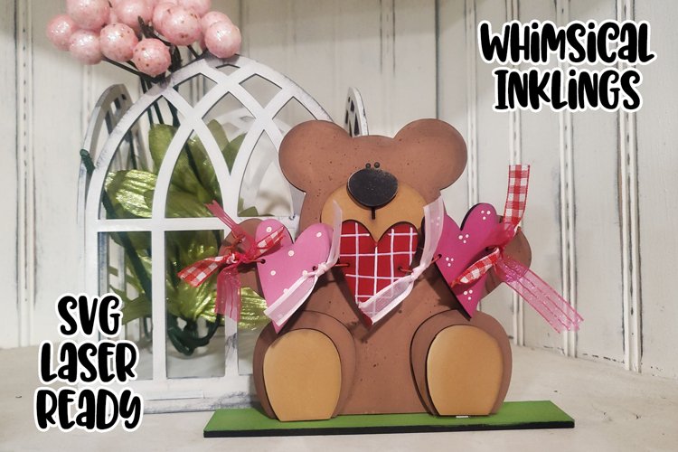 Sweet Valentines Day Bear Laser SVG