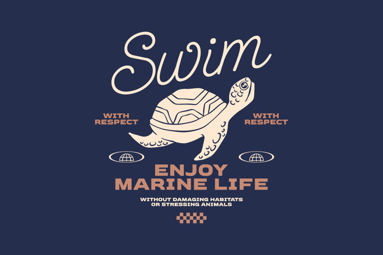 Swim Sea Life Typography T-shirt Design example image 1