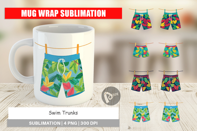 Mug Wrap Swim Trunks