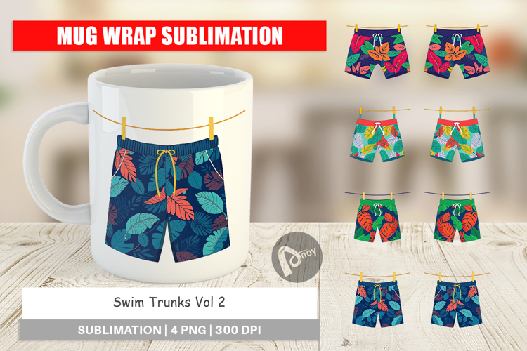 Mug Wrap Swim Trunks