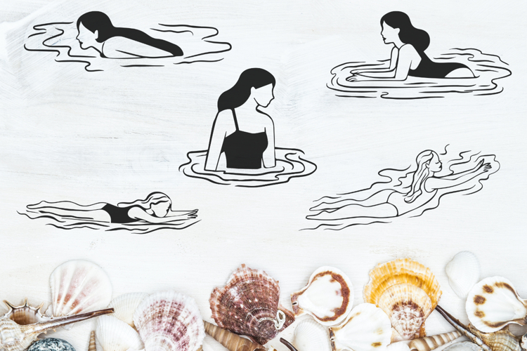 Swimmers Summer SVG example image 1