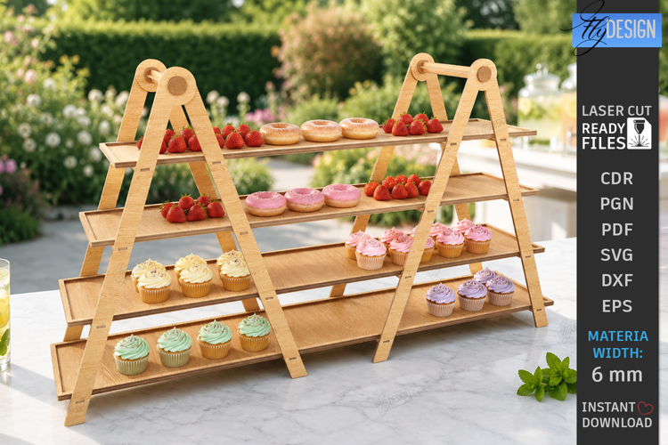 Cupcake Stand Laser Cut | Serving Tray | Swing and Ladder