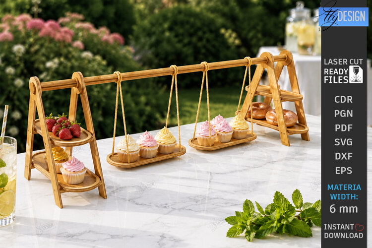 Cupcake Stand Laser Cut | Serving Tray | Swing and Ladder example image 1