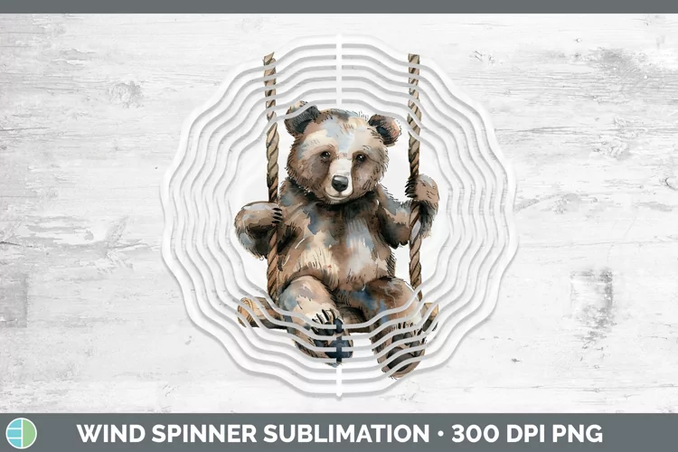 Swinging Bear Wind Spinner Sublimation Spinner Designs