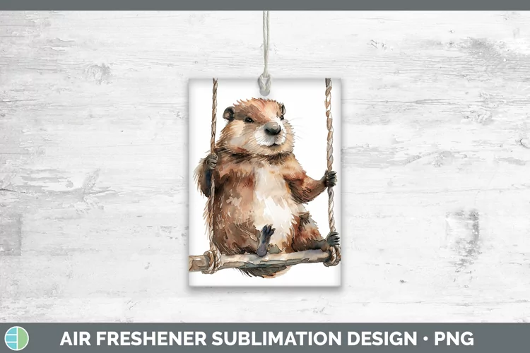 Swinging Beaver Air Freshener Sublimation Car Freshener Desi