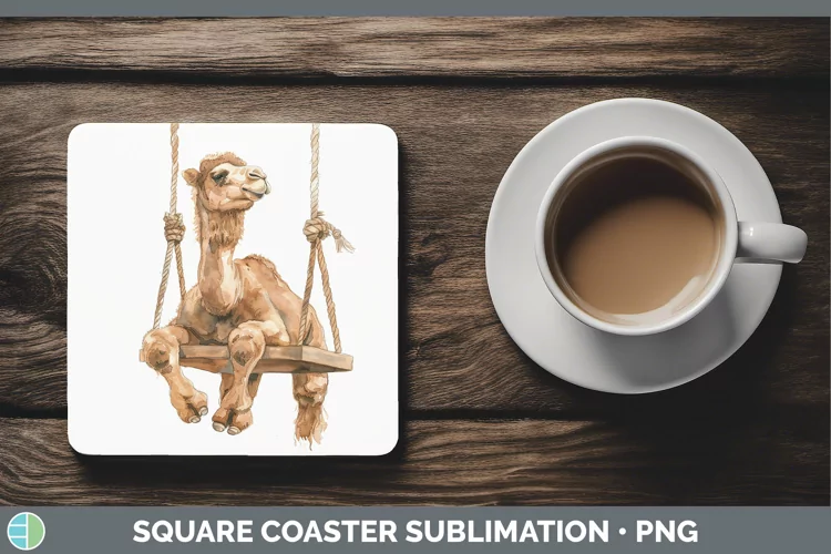Swinging Camel Square Coaster Sublimation Coaster Designs