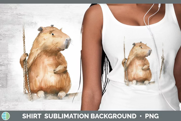 Swinging Capybara Shirt Sublimation Sublimation Background D