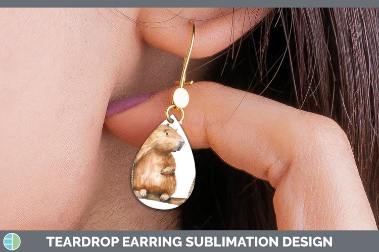 Swinging Capybara Teardrop Earrings Sublimation Earrings Des