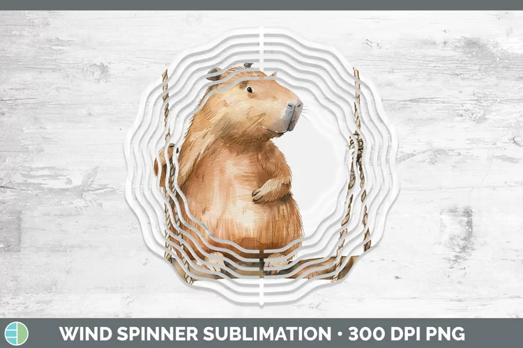Swinging Capybara Wind Spinner Sublimation Spinner Designs