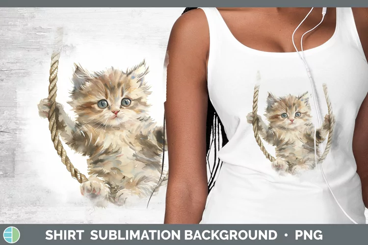 Swinging Cat Shirt Sublimation Sublimation Background Design