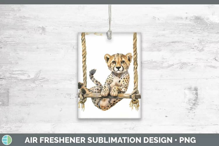 Swinging Cheetah Air Freshener Sublimation Car Freshener Des
