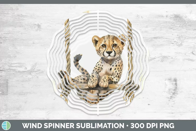 Swinging Cheetah Wind Spinner Sublimation Spinner Designs