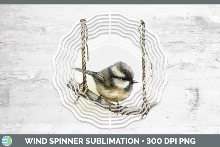 Swinging Chickadee Wind Spinner Sublimation Spinner Designs