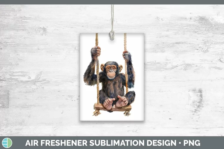 Swinging Chimpanzee Air Freshener Sublimation Car Freshener