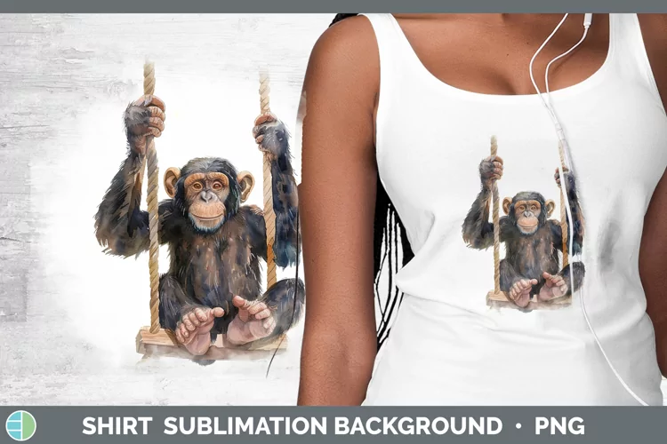 Swinging Chimpanzee Shirt Sublimation Sublimation Background