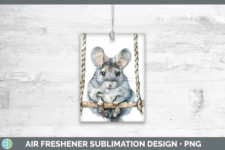 Swinging Chinchilla Air Freshener Sublimation Car Freshener
