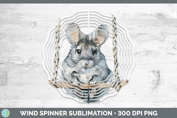 Swinging Chinchilla Wind Spinner Sublimation Spinner Designs