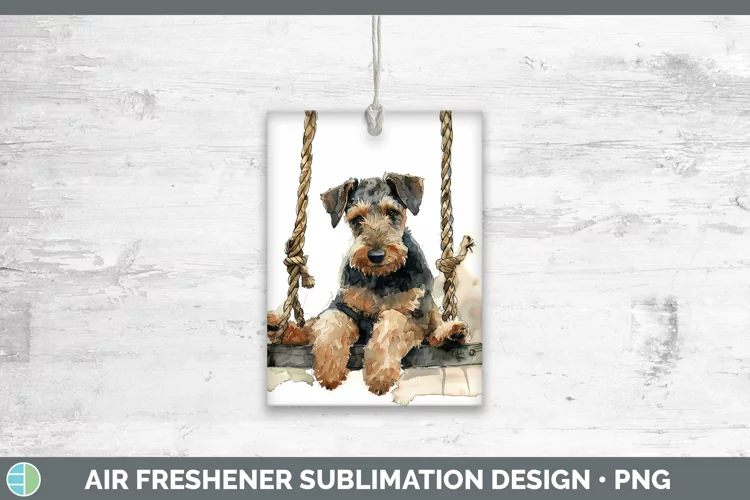 Swinging Dogs Airedale Terrier Dog Air Freshener Sublimation