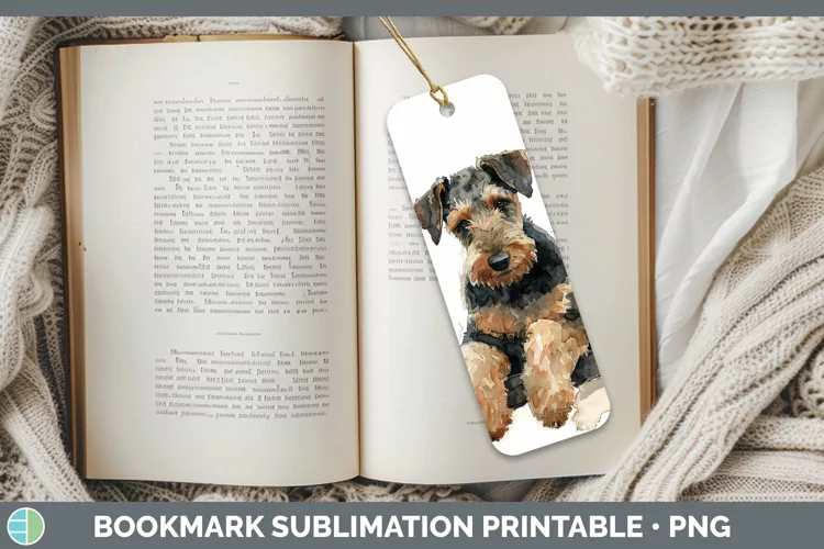 Swinging Dogs Airedale Terrier Dog Bookmark Sublimation Prin