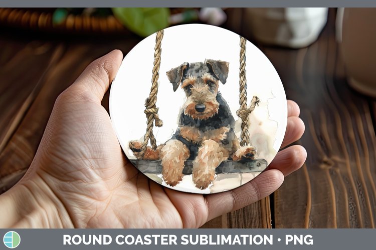GorgeousSwinging Dogs Round Coaster design.