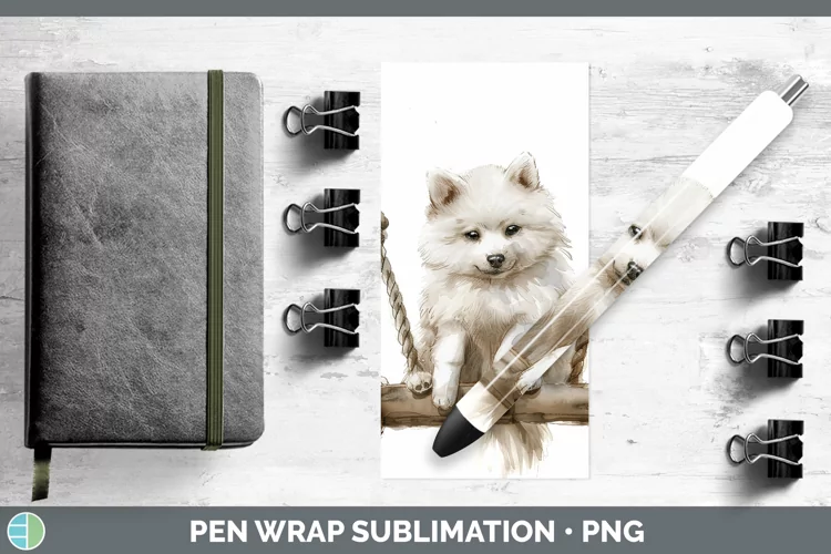 Swinging Dogs American Eskie Dog Pen Wrap Sublimation Epoxy